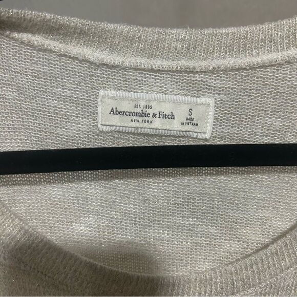 Abercrombie & Fitch Oversized Sparkling Knit with Pleated Chiffon Hem Sweater - Picture 10 of 13